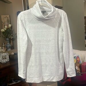 T BY TALBOTS MOCK TURTLENECK OFF WHITE LONG TOP